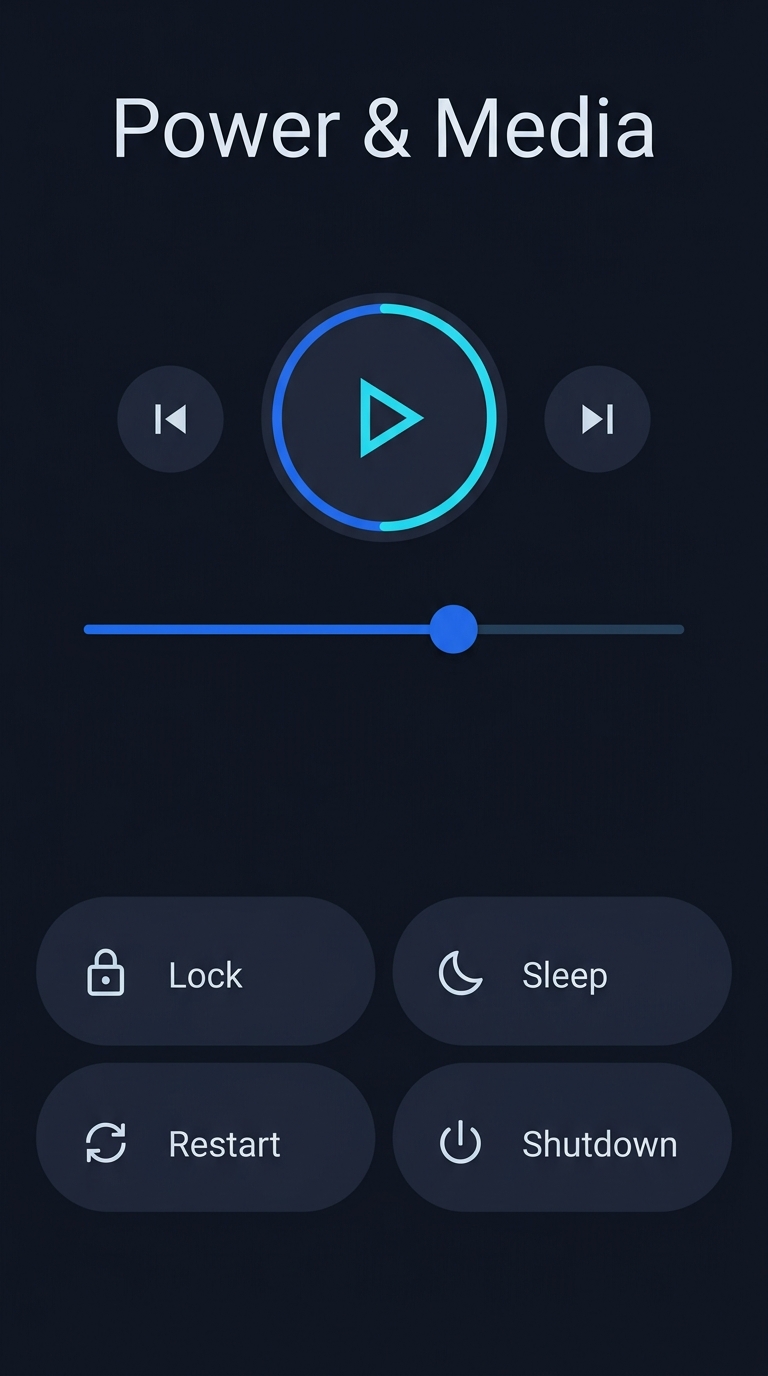 Power and media app screen